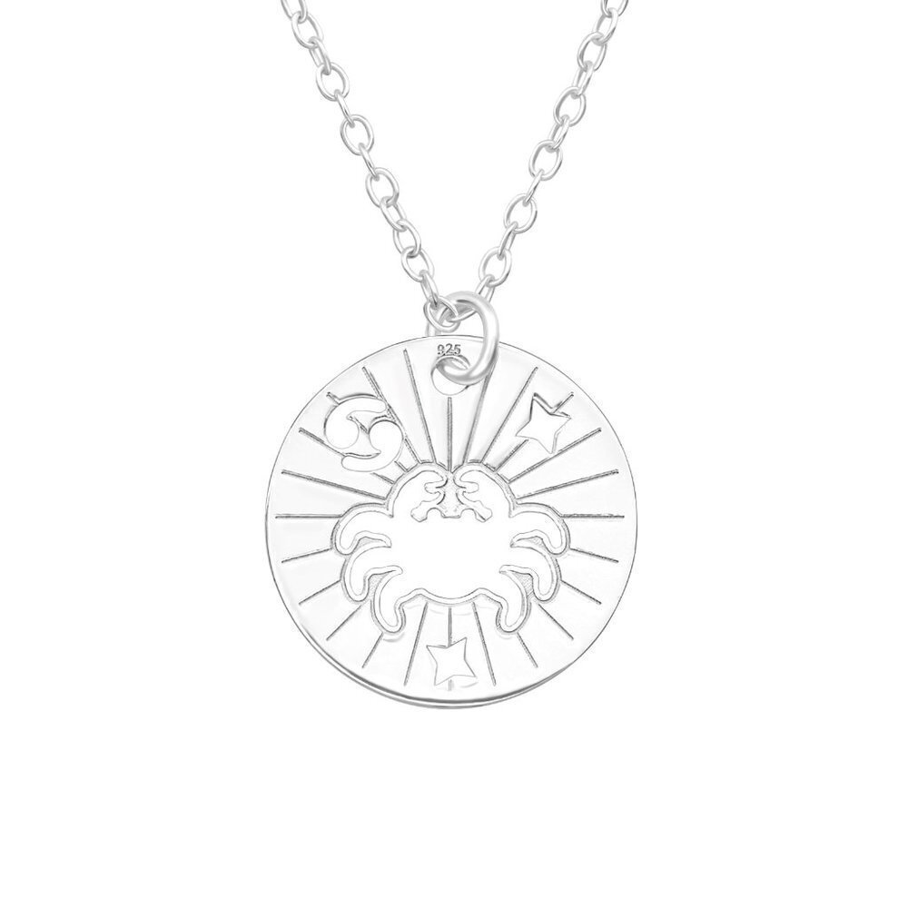 Sterling Silver Cancer Zodiac Sign Birth Necklace